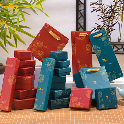 精美中国风图案天地盖首饰礼品盒