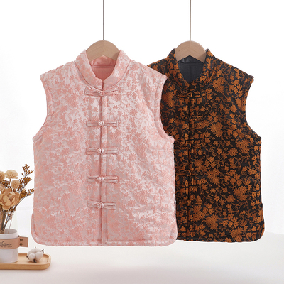 棉花咏古风盘扣棉花马甲坎肩