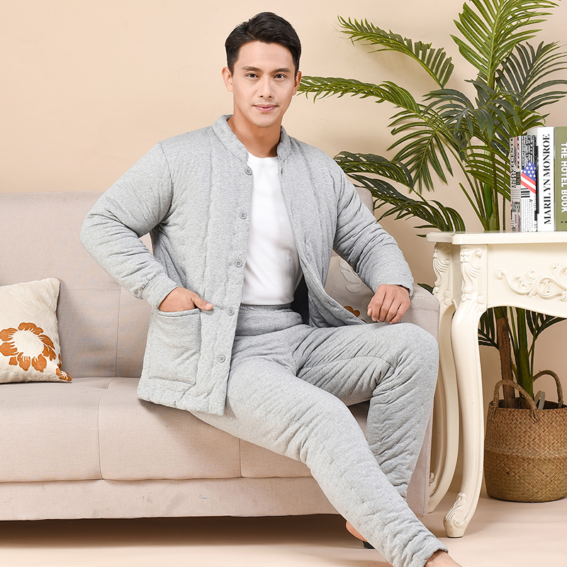 纯棉手工男士弹力棉衣棉裤套装