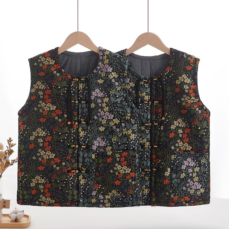 新中式国风盘扣马甲2024秋冬新款