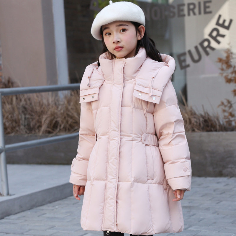 2025冬季新款时尚儿童羽绒服中大童洋气女童中长款修身加厚外套潮