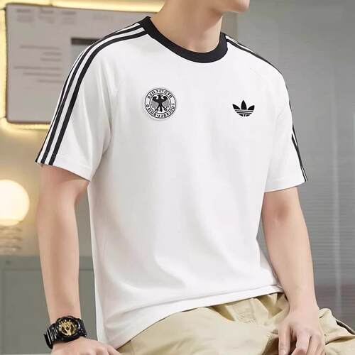 阿迪达斯短袖男装2026新款德国队足球运动短袖T恤KG5098 KG5097