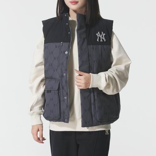MLB/羽绒马甲新款男女情侣休闲保暖运动户外上衣3ADVM0156-50CGS