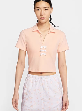 #Nike耐克女子秋季新款运动休闲罗纹翻领短袖T恤POLO衫IM3393-664