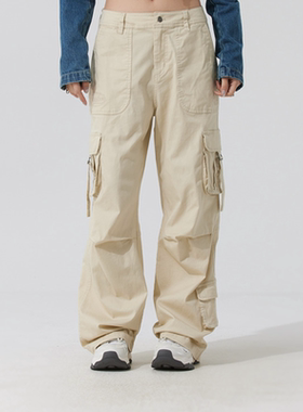 MLB/女款25新款工装裤多口袋休闲直筒宽松阔腿运动长裤3FWPV0153