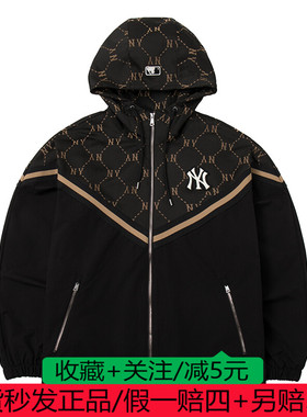 MLB男女夹克外套NY复古老花宽松休闲上衣24秋季新款3AWJM0144