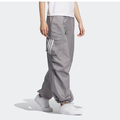 阿迪达斯长裤女子秋季新款纯棉工装风运动休闲伞裤KF2663 KF2664