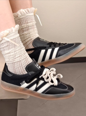 阿迪达斯男女鞋板鞋25夏季新款户外厚底休闲鞋黑色运动鞋JQ7084
