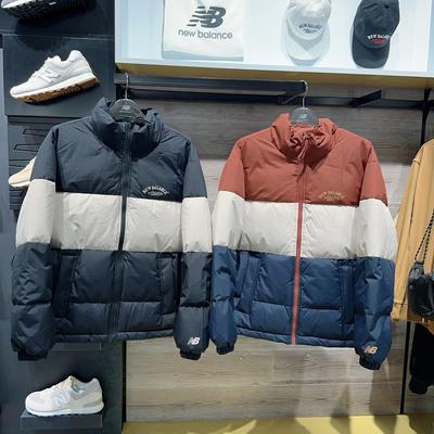 New Balance 冬季款时尚拼接撞色休闲男款短夹克羽绒服 AMJ44311