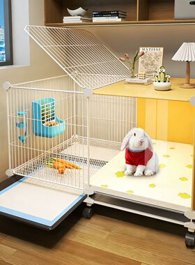 兔笼兔子窝防溅尿家用大号荷兰猪豚鼠笼子带厕所豪华别墅四季通用