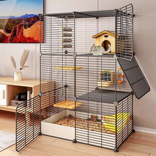 龙猫笼子专用柜笼松鼠笼子刺猬蜜袋鼯饲养箱大号多层大空间别墅笼