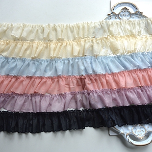 弹力缩褶皱荷叶木耳蕾丝花边洋装洛丽塔娃衣应援扇卡套大肠圈辅料