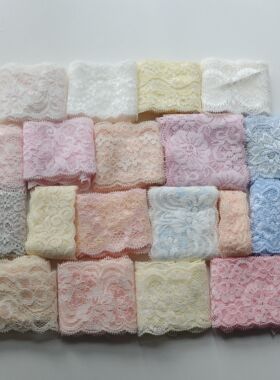 日单白粉黄蓝高弹力柔软蕾丝花边内衣裤领子裙边装饰丝带手工辅料