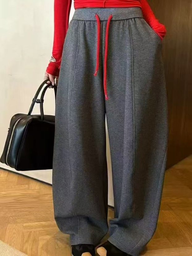 实体同售！版型超正2025新款加绒加厚弯刀卫裤女休闲裤