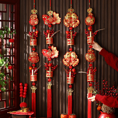 2026新款过年中国结挂件客厅高档福字挂饰新年背景墙乔迁之喜装饰