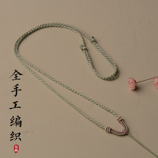 高档玉佩绳子吊坠挂绳女款翡翠平安扣编绳翡翠和田玉蜜蜡项链绳