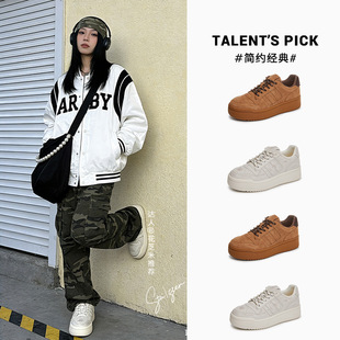 复古增高运动板鞋 新款 休闲百搭女鞋 时尚 厚底小白鞋 单鞋 女2026春季