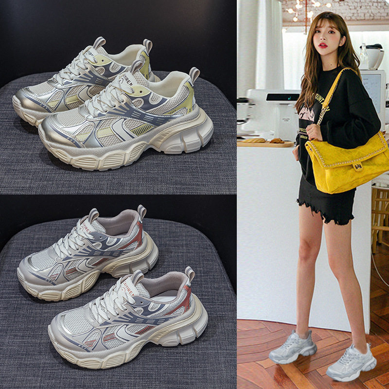 老爹鞋女2025秋季新厚底超轻橡塑发泡底跑步休闲时尚女学生运动鞋