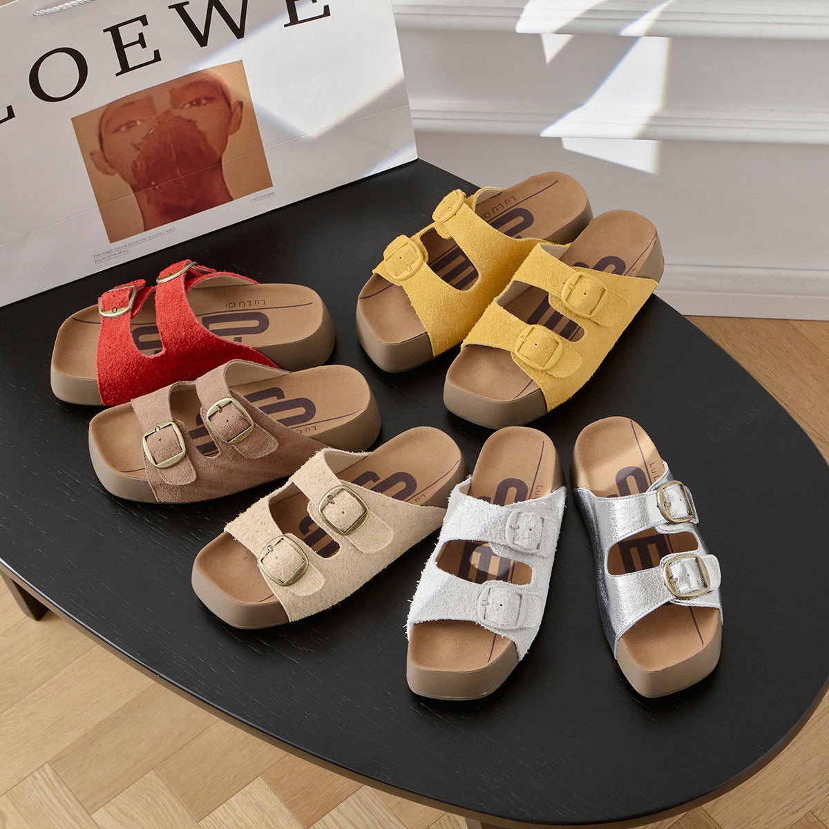 周雨彤沈月网红同款凉拖鞋女吐司4.5cm厚底勃肯拖鞋2025新款凉鞋