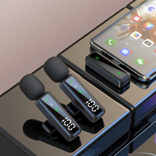 新款私模H67无线领夹麦克风数显户外直播降噪高清收音迷你便携式