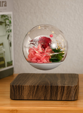 磁悬浮永生花新品上市发光礼物客厅房间床头桌面装饰品家居摆件