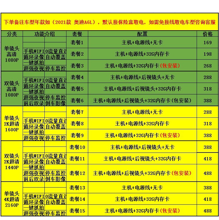 哪吒U/V专用4K隐藏式行车记录仪高清1080P双镜头通用WiFi免布线无