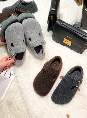 定制~A267惠东易鑫达保暖加绒棉鞋内增高拖鞋懒人大头勃肯鞋
