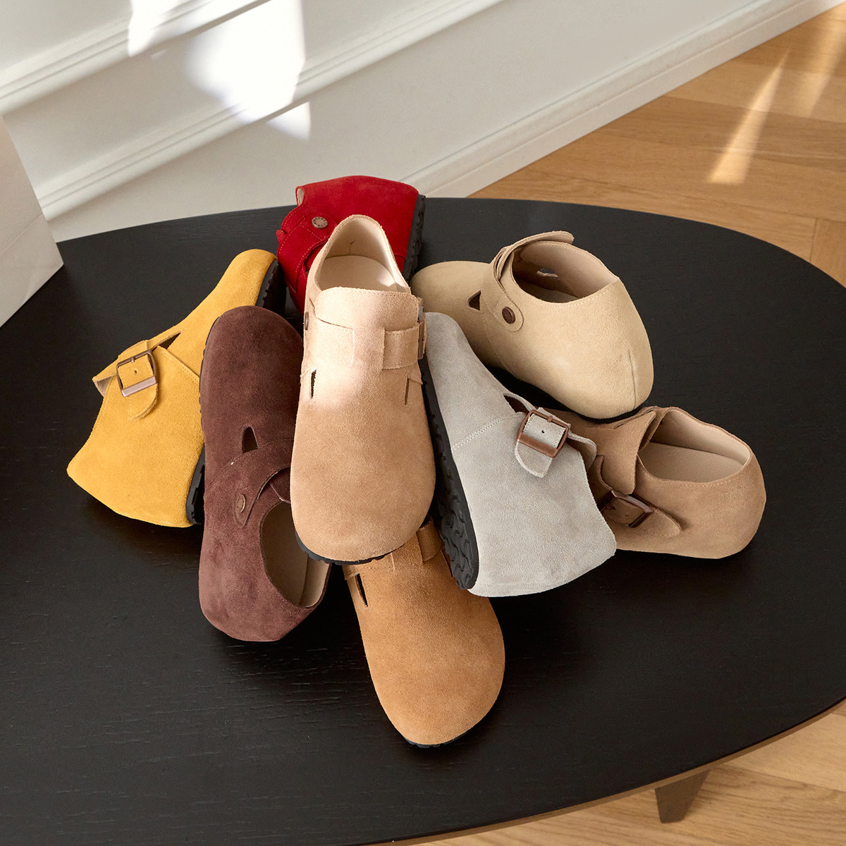 真皮全包小个子5CM内增高勃肯鞋女2025夏新款厚底外穿增高博肯鞋