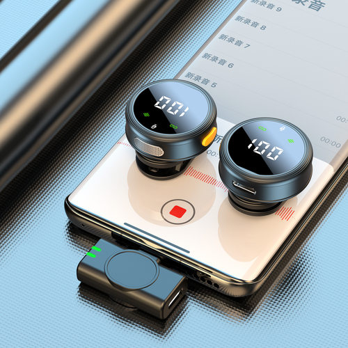 新款私模H25无线领夹麦克风数显户外拍摄直播降噪收音迷你小话筒