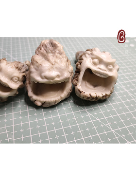 鹿角雕刻成品手拿盘玩创意手工夸张表情收藏精品独特礼物愚根原创