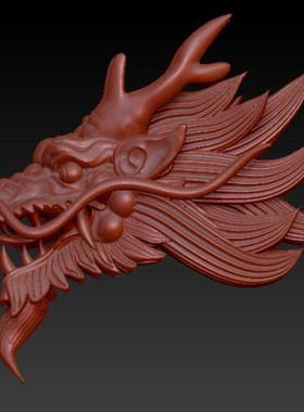 三维打印龙头stl三维立体图圆雕图文件龙头STL龙挂件雕刻机3d模型