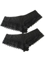 2 pieces of low-waisted summer lace underpants for moms, weighing over 200 pounds, made of pure cotton, with extra fat and size, exuding a feminine charm for chubby girls thumbnail 6