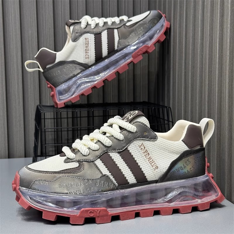 网面软底气垫时尚系带舒适男鞋