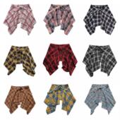 今年流行彩色黄色格子屁帘一片式 系带黄格藏肉神器男下摆男生衫