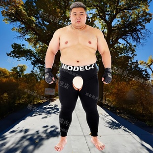 九分打底裤 男士 胖子3XL镂空免脱秋裤 塑身美体裤 弹力莫代尔熊0 大码