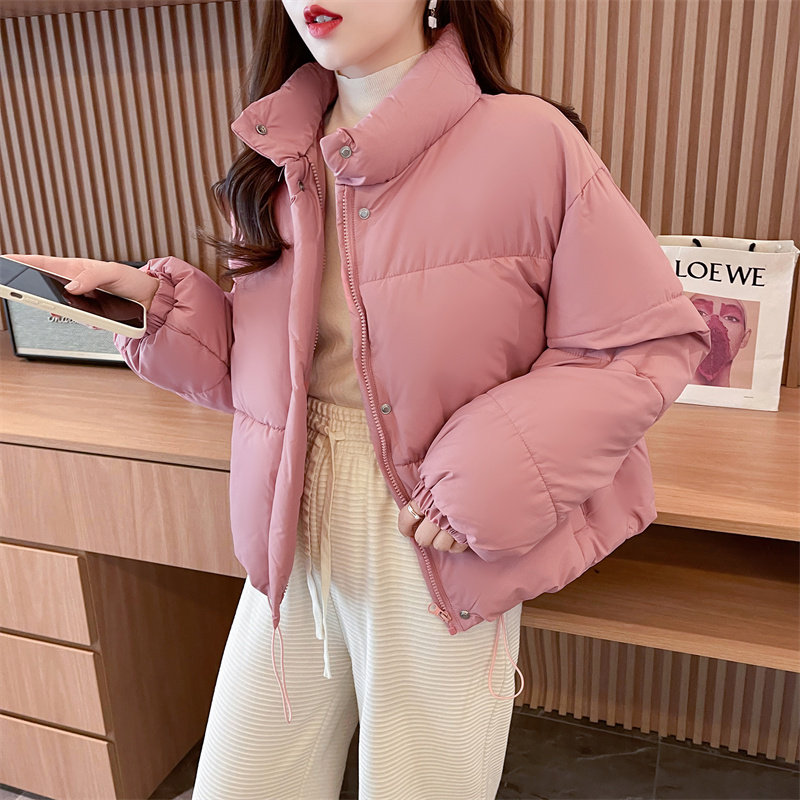 冬天外套羽丝绒女加厚糖果色冬季学生面包服棉衣潮流大码胖人棉袄