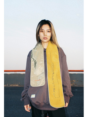 ThrillsCrew羊羔绒双面刺绣保暖挡风围脖两面可戴围巾