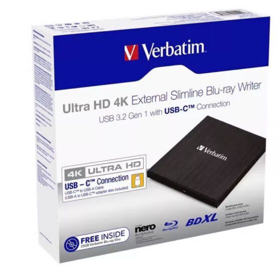 威宝4K外置蓝光刻录机43888 100GB UHD移动台式笔记本光驱USB3.2