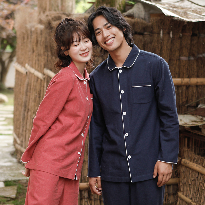 磨毛红色韩版纯色简约宽松家居服