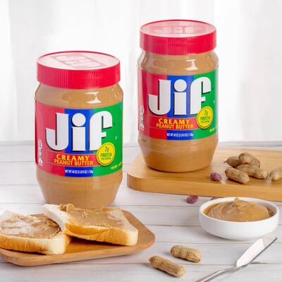 美国进口Jif吉夫花生酱顺滑型三明治饼干面包拌面火锅1.13kg拌酱