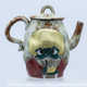 窑变天目釉草木灰柴烧雕刻过虑壶仿古茶壶复古瓜瓜来财功夫泡茶壶