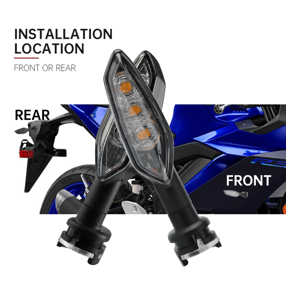 适用雅马哈yzf r3改装配件前后转向灯12vled超亮转向灯方向指示灯