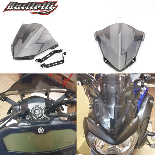 适用雅马哈挡风玻璃MT-07 MT07 14-20年挡风护胸镜改装挡风玻璃