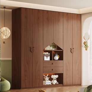 中古风广东佛山2025年新款 儿童橡木小尺寸家用卧室全实木定制衣柜