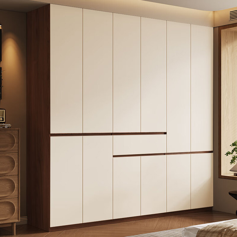 进口全实木橡木衣柜衣橱广东佛山工厂定制原木家用卧室2025新款