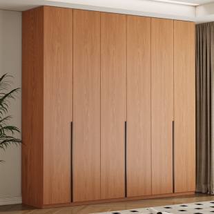 全实木橡木衣柜家用卧室原木风简约现代小户型储物收纳组合衣橱柜