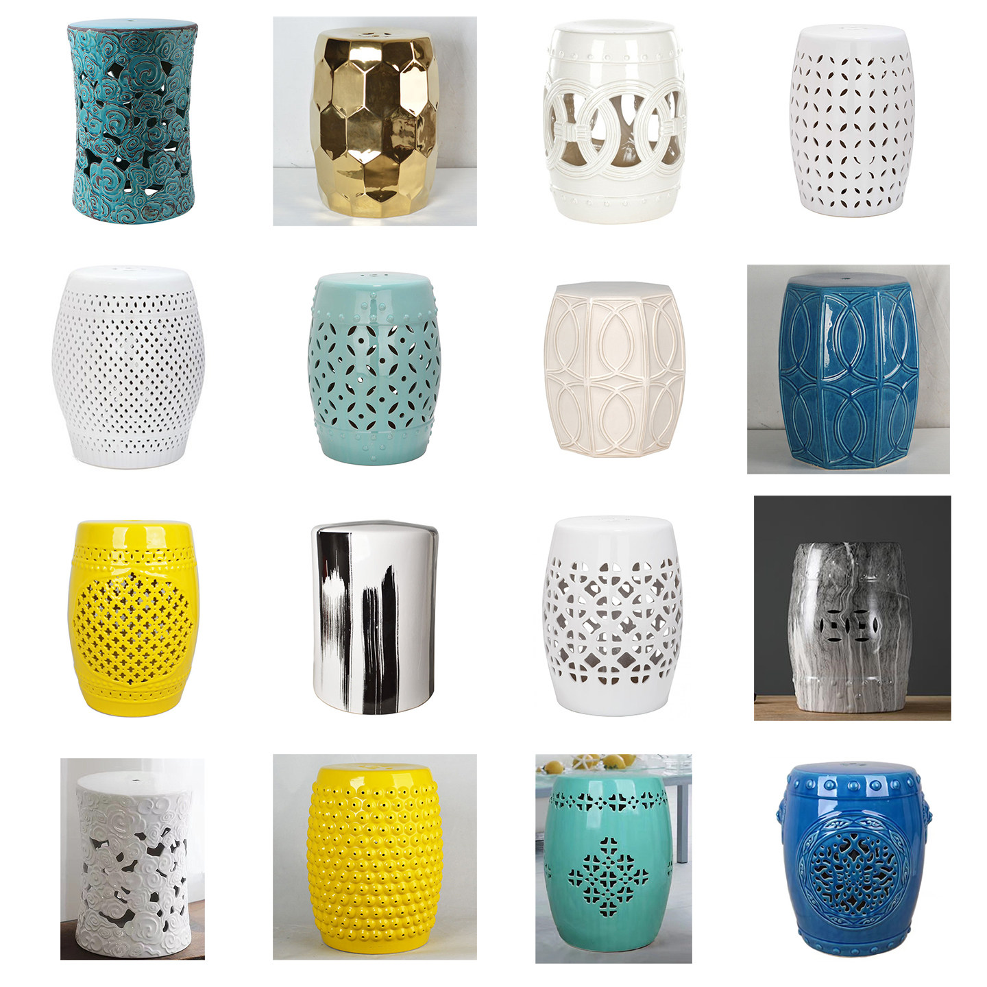 陶瓷鼓凳镂空陶瓷家装摆件瓷凳坐凳凉凳绣墩中式边几凳室内外耐晒,住宅家具,矮凳,淘宝优惠券,粉丝福利购,淘宝优惠卷