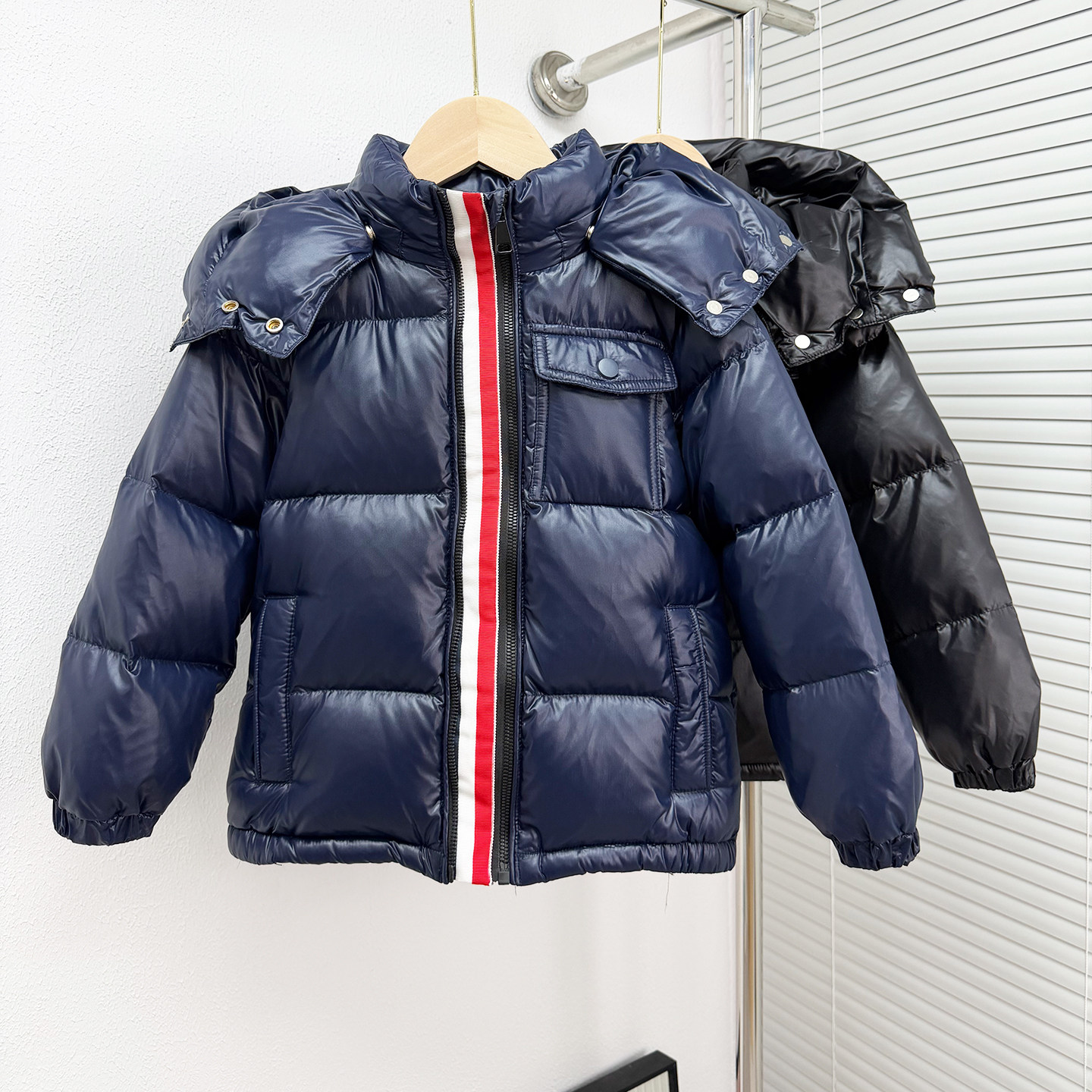 男女童加厚连帽90白鸭绒羽绒服