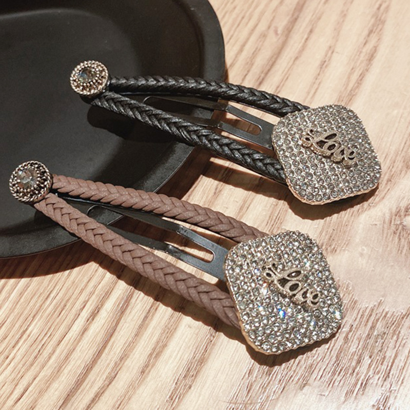 水钻发夹BB夹女黑色刘海碎发侧边夹后脑勺欧美法式旅行发卡发饰