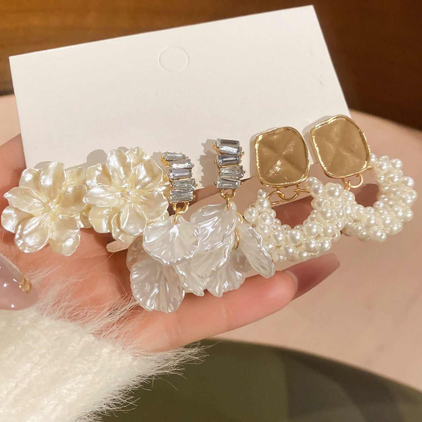 银针镶钻花朵珍珠耳钉套装精致优雅气质通勤耳环轻奢高级感耳饰女,户外/登山/野营/旅行用品,旅行发卡,淘宝优惠券,粉丝福利购,淘宝优惠卷